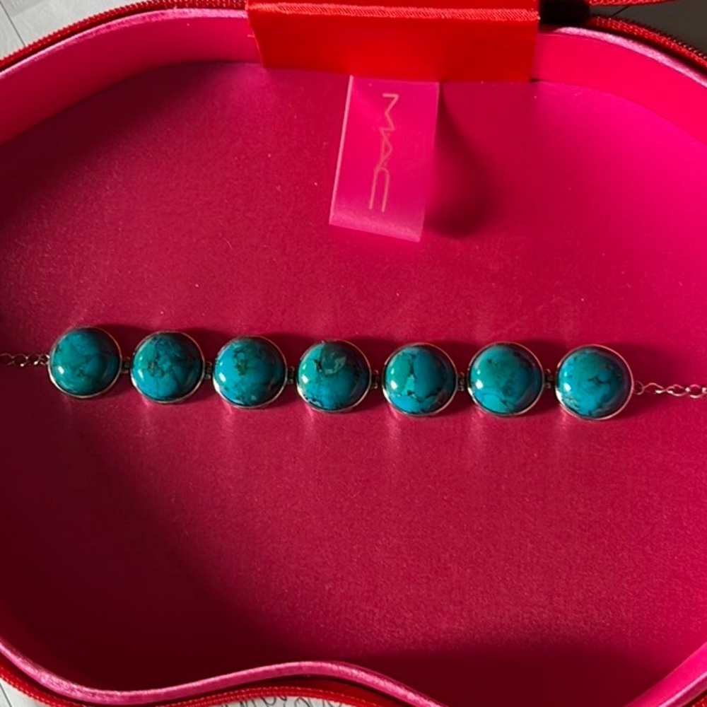 Genuine Turquoise Bracelet Sterling silver 925 - Picture 7 of 7